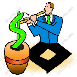 Businessman Playing Flute with Dollar Sign