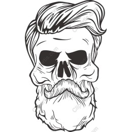 Stylish Skull with Beard