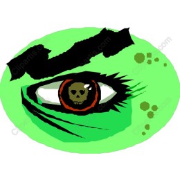 Eerie Green Eye Skull