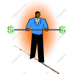 Businessman on Tightrope - Financial Balance
