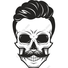 Vintage Skull with Moustache