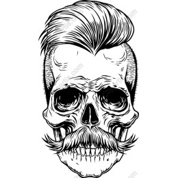 Vintage Skull with Moustache