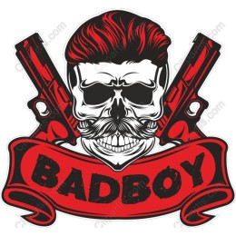Bad Boy Skull with Guns