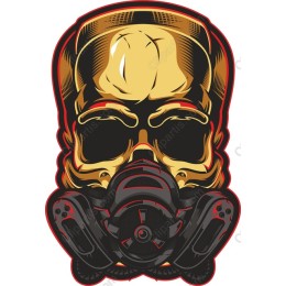 Golden Skull with Gas Mask