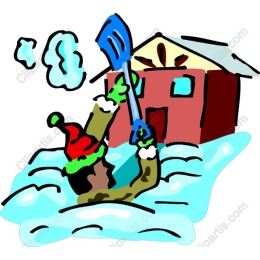 Cheerful Winter Snow Shoveling