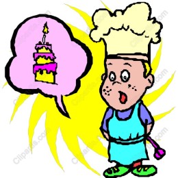 Whimsical Young Chef with Cake