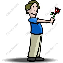 Heartfelt Gesture: Young Man with Rose