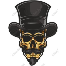 Vintage Skull with Top Hat