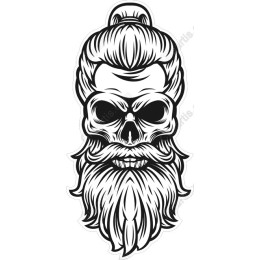 Vintage Bearded Skull