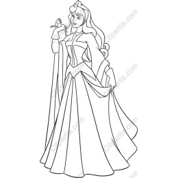 Elegant Princess Line Art