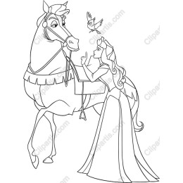 Princess and Horse Whimsical