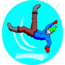 Winter Fun - Adventurous Character Falling