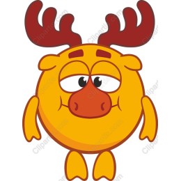 Playful Cartoon Animal with Antlers