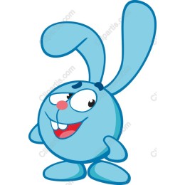 Cheerful Blue Bunny