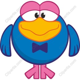 Cheerful Blue Bird Cartoon