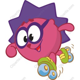 Vibrant Pink Roller Skating Character