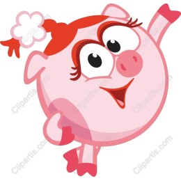 Cheerful Cartoon Pig