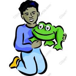 Cheerful Child with Playful Frog