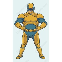 Dynamic Superhero in Armor