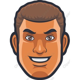 Cheerful Cartoon Male Face
