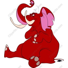 Playful Red Elephant