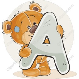 Teddy Bear with Letter A