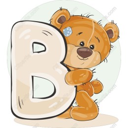 Teddy Bear Holding Letter B