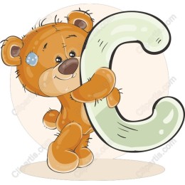 Cuddly Bear with Letter C