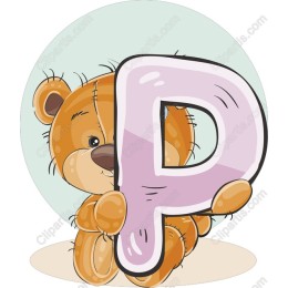 Cuddly Bear with Letter P