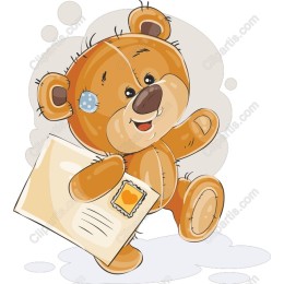Cheerful Teddy Bear with Letter