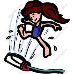 Energetic Girl Jumping into Water