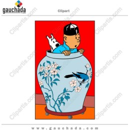 Playful Boy and Dog in Vase