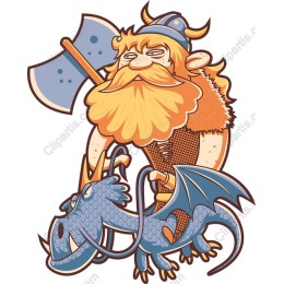 Viking Warrior and Dragon