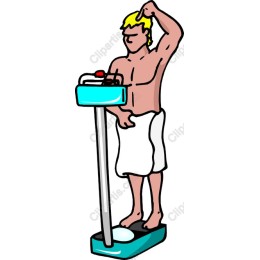 Cheerful Man Weighing Himself