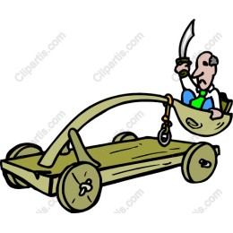 Cartoonish Figure in a Contraption