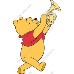 Cheerful Bear Playing Trumpet