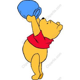 Cheerful Bear Holding Blue Pot