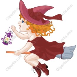 Whimsical Witch on Broomstick