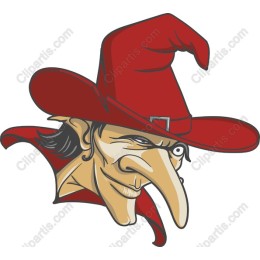 Witch Character in Red Hat