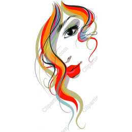 Colorful Elegance: Vibrant Woman's Face