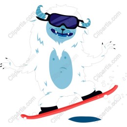 Playful Snowboarding Yeti