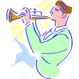 Vibrant Musician Playing Trumpet