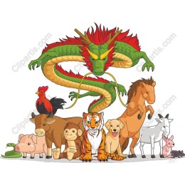 Vibrant Animal and Dragon