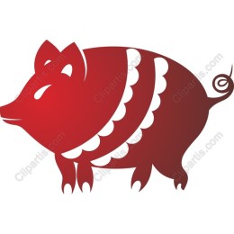 Playful Red Pig