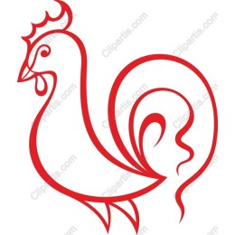 Minimalist Red Rooster