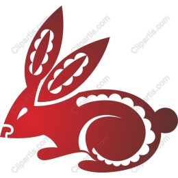 Whimsical Red Rabbit