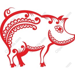 Charming Red Pig