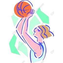 Dynamic Female Basketball Player