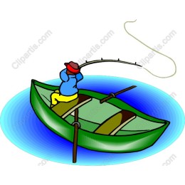 Fisherman in a Green Boat