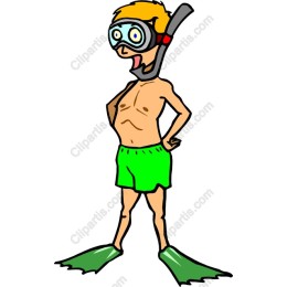 Cheerful Snorkeling Boy